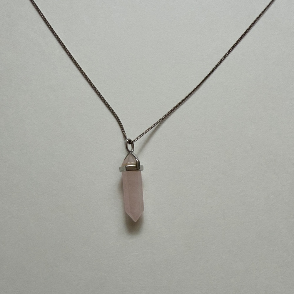 Rose Quartz Crystal Pendant Necklace